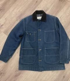 60s USA製 Sears デニムカバーオール 襟コーデュロイ ブランケット付 60s USA製 Sears デニムカバーオール 襟コーデュロイ 裏ブランケット