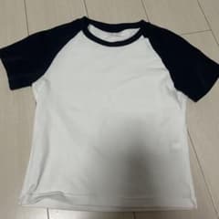 UNIQLO ラグランTシャツ ホワイト×ブラック Sのサムネイル