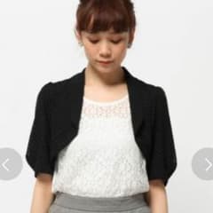 シップス とろみ 黒 リバーシブルボレロのサムネイル