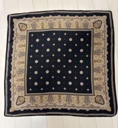 TOPKAPI シルク100% スカーフ ペイズリー ブラック 約53cmのサムネイル