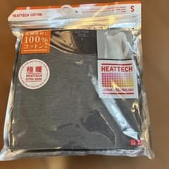 UNIQLO ヒートテックコットン UネックT 極暖 グレー S