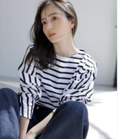 【Le Minor for anuans】ドルマンスリーブボーダーカットトップスのサムネイル