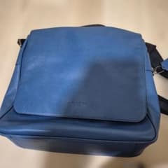 COACH コーチ レザー ショルダーバッグ ブルー メンズ 斜め掛けのサムネイル