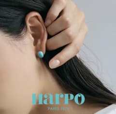HARPO アルポ【E331】ターコイズ カボション ピアスのサムネイル