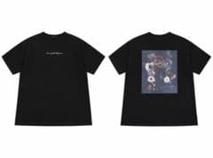 【最安値】韓国　花柄Tシャツ ブラックのサムネイル
