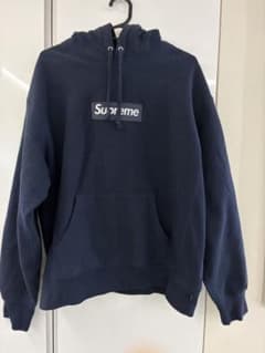 Supreme ネイビー フード付きスウェット - メルカリ