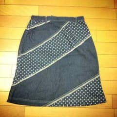 【美品】デニムパッチワークスカートのサムネイル