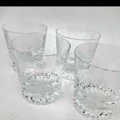 バカラ パルメ クリスタルガラス エッチング模様 ロックグラス 4客