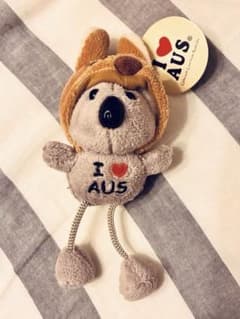 【オーストラリアで購入】 AUS コアラ カンガルーかぶりものキーホルダーのサムネイル