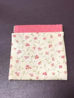 ハンドメイド 花柄ばねポーチ 携帯用薄型ポーチのサムネイル