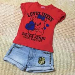 ジェニィ140 Tシャツ 赤 クマ jenniのサムネイル