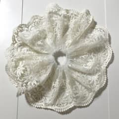 Lutim by u フラワー刺繍 レースシュシュ ホワイトのサムネイル