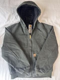 Carhartt アクティブジャケット　RN#14806　USA製　正規品 Carhartt Jacket Insulated Navy Blue RN 14806 Hooded Full Zip Men's