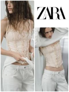 ZARA バーレスクフリルトップス - メルカリ