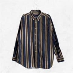【ROUNDTREE＆YORKE】 ストライプシャツ　古着のサムネイル