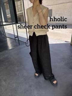 美品❤︎hholic sheer check pants❤︎黒26ss 美品❤︎hholic sheer check pants❤︎黒26ss - メルカリ