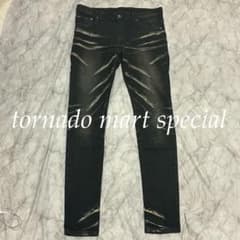 tornado mart ブラック 黒 y2k 爪痕 髭 スキニー - メルカリ