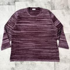 MIMOSE 総柄ニット 長袖 パープル ボルドー クルーネック レトロのサムネイル