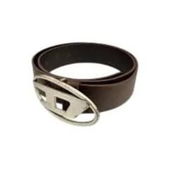 [美品][DIESEL ]B-1DRレザーベルト オーバルロゴバックル ブラウン
