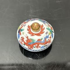色絵龍紋香合 茶碗茶道具懐石茶箱鵬雲斎坐忘斎淡々斎即中斎茶碗香合棗