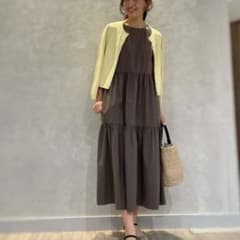 ✨新品✨エムプルミエブラック✨21S/S ノースリーブギャザー切替ワンピースのサムネイル
