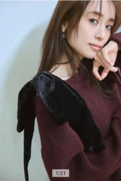 期間限定☆Apuweiser-riche 《ルミネ限定》ベロアリボンゆるニット