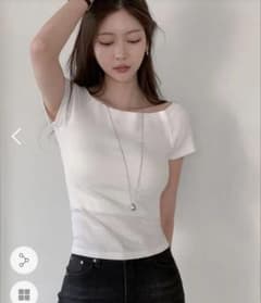 【DHOLIC】半袖ボートネックホワイトのサムネイル