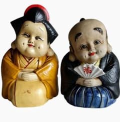 福助さん 福さん 福寿夫婦 置物 縁起物 中古 福助さん 福さん 福寿夫婦 置物 縁起物 中古 - メルカリ
