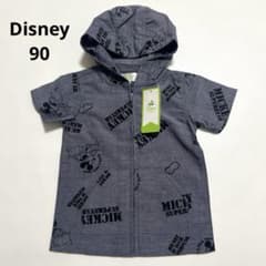 Brand new with tags, Disney Mickey Mouse short-sleeved hooded shirt, all-over print, size 90