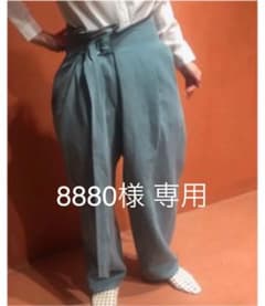 最終値下げ！ロク　パイピングレザーパンツ　グリーンのサムネイル