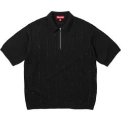 Supreme Beaded Zip S/S Polo Sweaterラベンダー Beaded Zip S/S Polo Sweater | Supreme 26ss