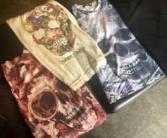 激安　Tシャツ３枚セット　スカル　ドクロ　花柄のサムネイル