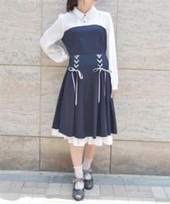 axes femme ビスチェ切替レースアップワンピースのサムネイル