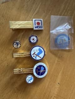 日本ゲートボール連合 JGU ネクタイピン、ピンバッチセット　昭和レトロのサムネイル