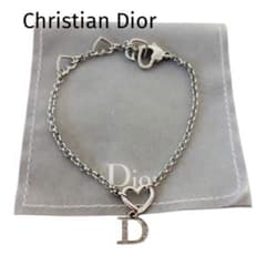 美品・袋付】Dior ディオール ブレスレット ハート Dロゴ シルバー