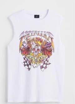 h&m メタリカ　ノースリーブ　XL LL 新品　ロックTのサムネイル