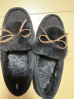 黒いファーローファー キッズ用21センチのサムネイル