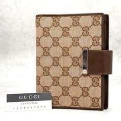 울트라 상태좋음 GUCCI 구찌 GG 캔버스 수첩 커버 베이지