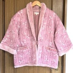 新品 半纏 はんてん ちゃんちゃんこ あったか 裏起毛 大人 女性 花柄 M〜L