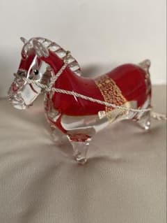 Multi Glass マルティグラス 赤と透明のガラス製 馬の置物 - メルカリ