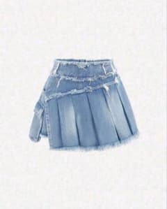 デニム プリーツ ミニスカート インナーパンツ付のサムネイル