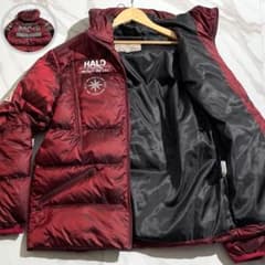 極美品✨AVIREX HALO スリーブ ジップ ダウンジャケット 赤系 XL位 極美品✨AVIREX HALO スリーブ ジップ ダウンジャケット 赤系 XL