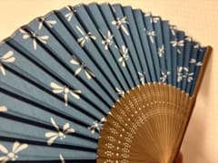 扇子 トンボ柄 藍色・紺色 和装小物 メンズ レディースのサムネイル