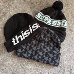 足*炎様 ニット帽ビーニー3点セット 個別可能【supreme カルバンクラインのサムネイル