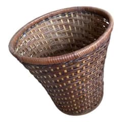 昭和レトロ ラタン バスケット 籐かご ゴミ箱★のサムネイル