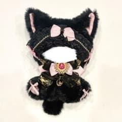 姫空♡おすわりぬい服 黒猫 ピンク +レオパードピンク 2点+ ストラップ おすわりぬい服 ピンク - メルカリ