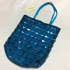 新品　キラキラ　トート バッグ　ブルー