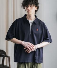U.S. POLO ASSN. ハーフジップ ポロシャツ ネイビー Mのサムネイル