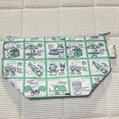 【美品】三ツ矢サイダー ポーチ 小物入れ レトロ グリーン 緑 チャックのサムネイル