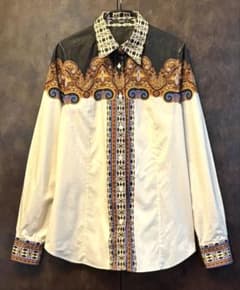 ETRO エトロ Italy シャツ ブラウス ペーズリー 替えボタン2つ付き